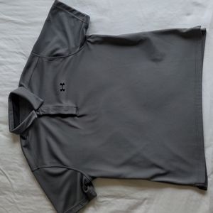 Under Armour short sleeve heat-gear gray polo shirt wicking size: XL